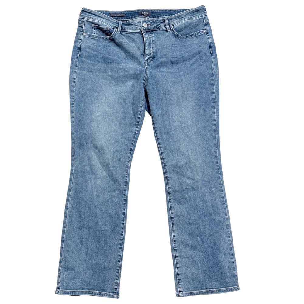 NYDJ Marilyn Straight Leg Jeans Medium Blue Wash Lift Tuck Denim Womens 16P 16